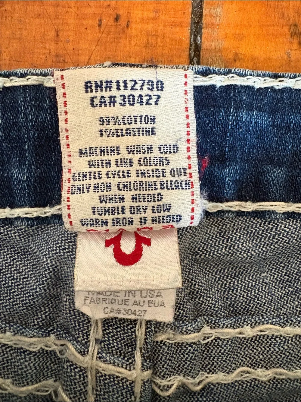 Vintage true religion billy super y2k low rise women’s Blue Bootcut Jeans 29 - Picture 3 of 9
